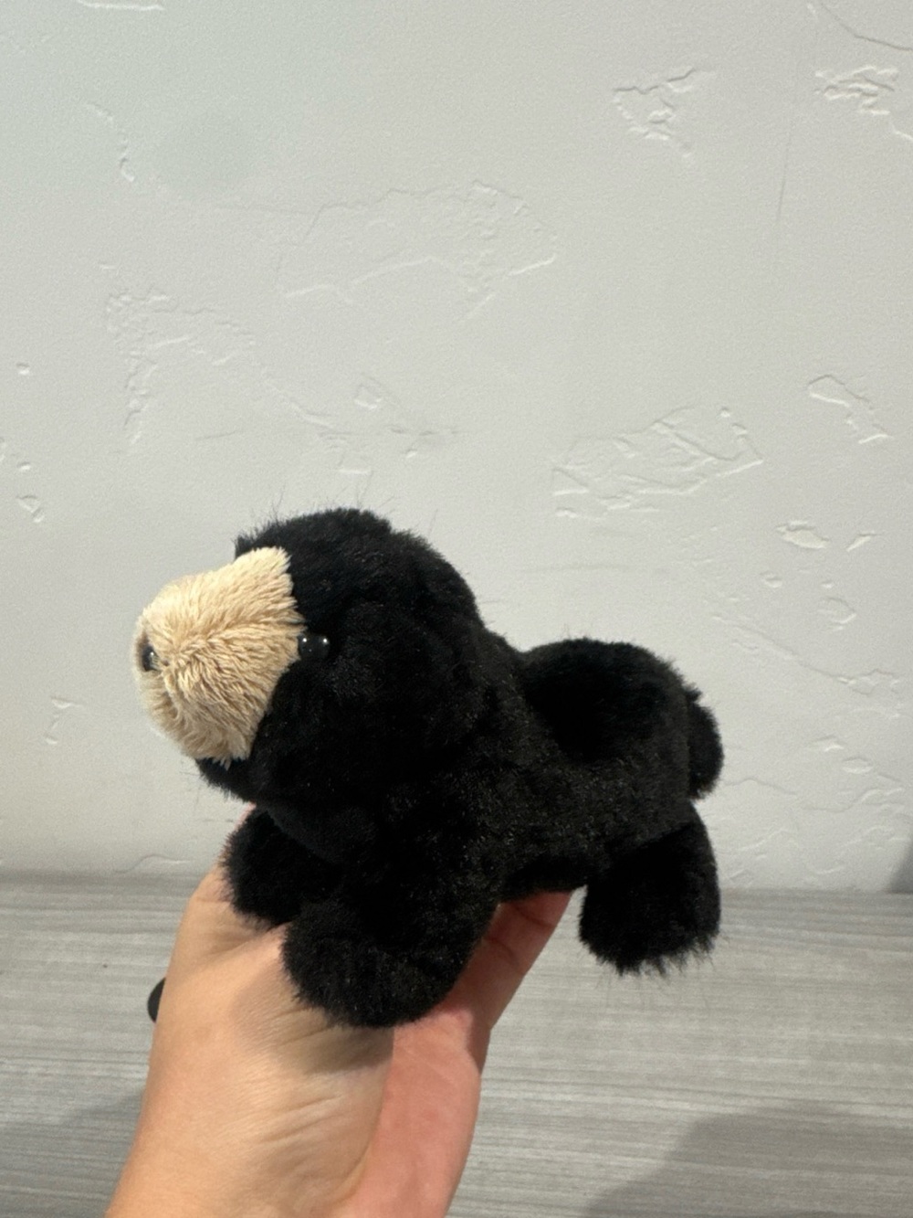 Folkmanis Puppets Black Mini BEAR FINGER Puppet Mini 7” Stuffed Plush